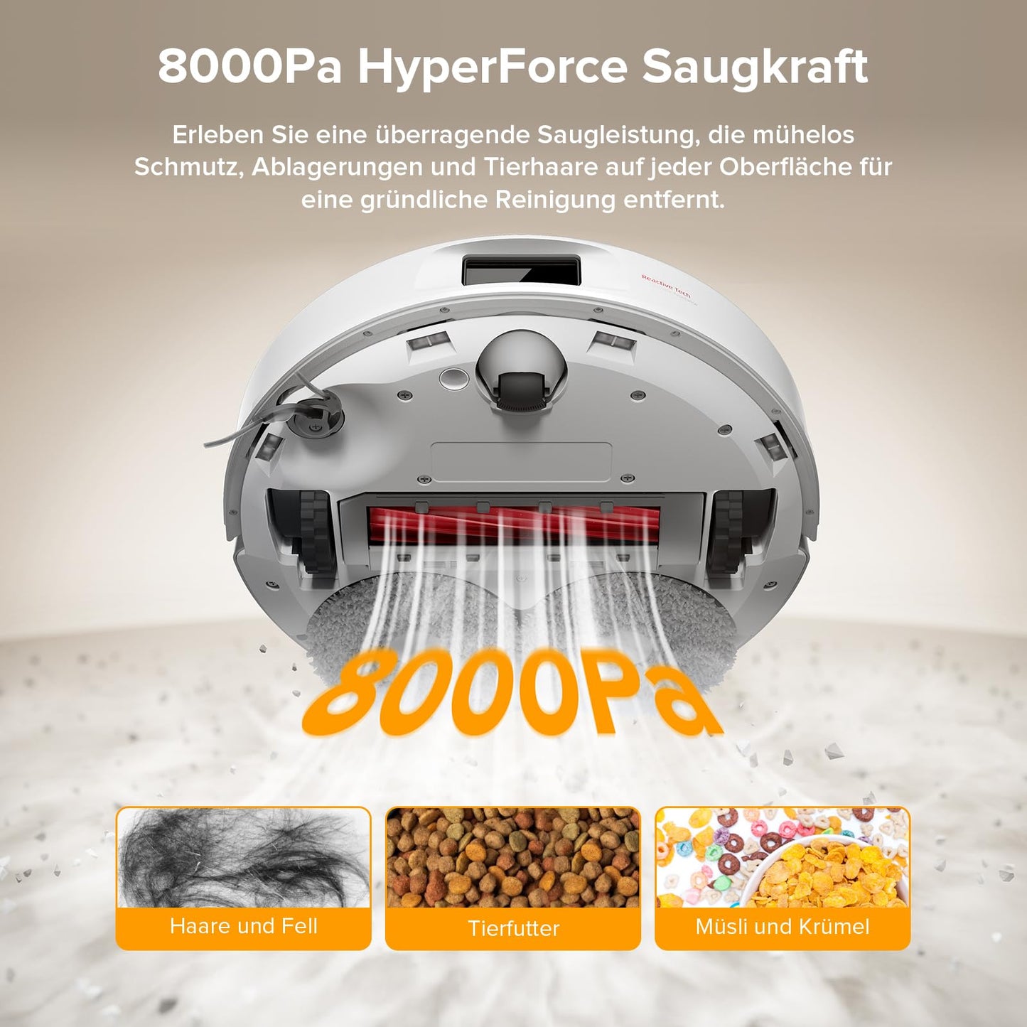 Roborock Qrevo Serie Saugroboter mit Wischfunktion – Weiß