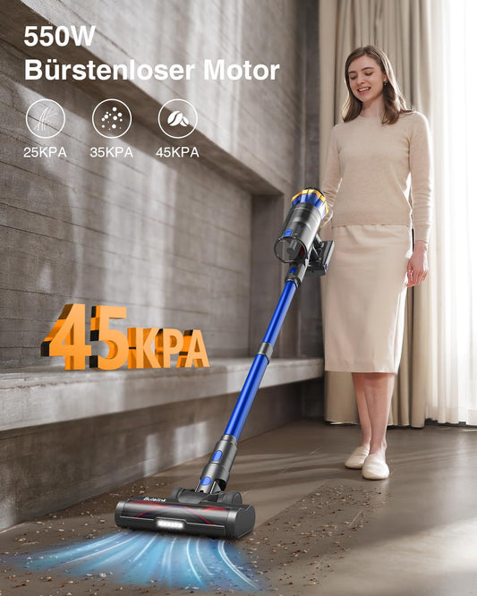 Akku Staubsauger 45000Pa 550W – Kabellos, 65 Min