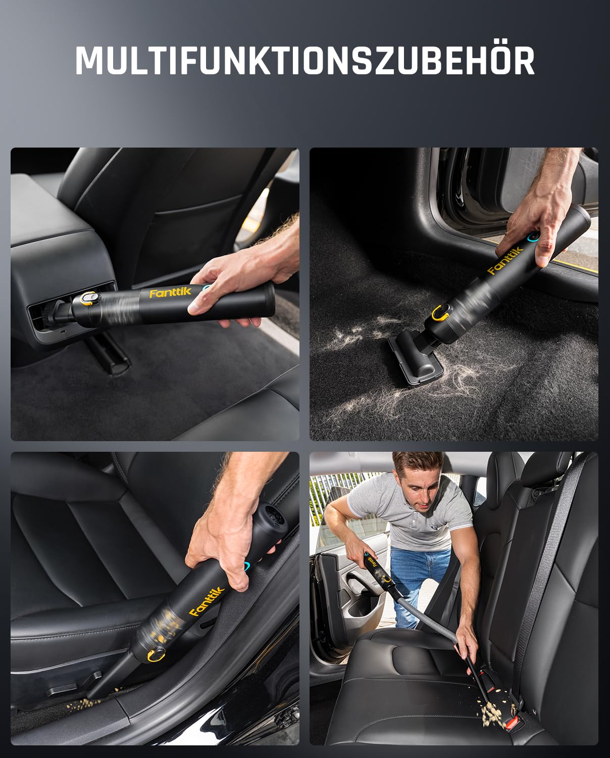 Fanttik Slim V8 APEX Akku-Autostaubsauger – Schwarz