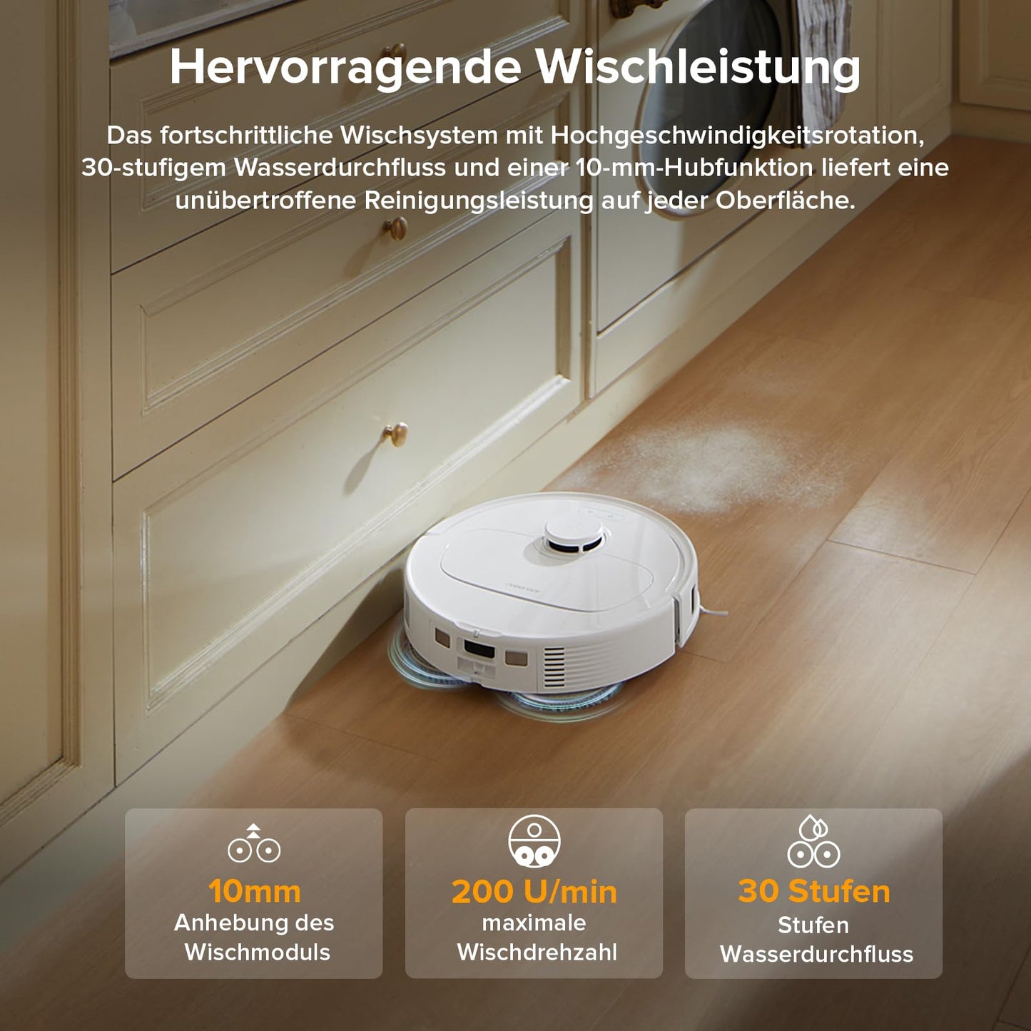 Roborock Qrevo Serie Saugroboter mit Wischfunktion – Weiß