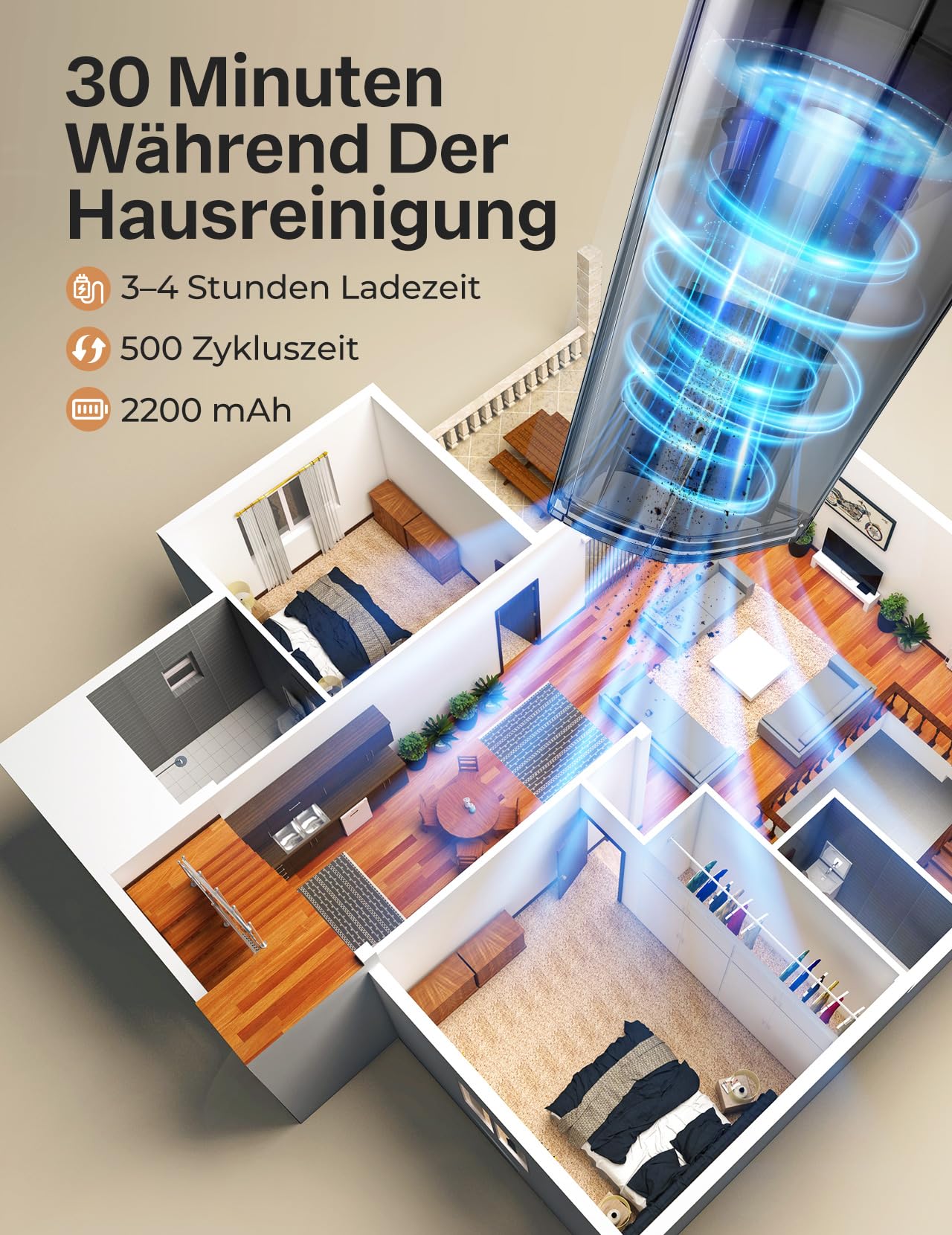 Kabelloser Handstaubsauger – Leistungsstark & Tragbar